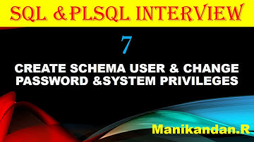 SQL and PLSQL INTERVIEW 7- HOW TO CREATE ORACLE SCHEMA USER AND CHANGE PASSWORD OF USER