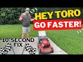 How to make a toro personal pace mower go faster    easy diy selfpropel adjustment