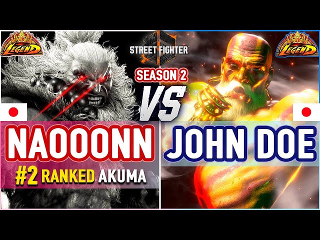 SF6 🔥 Naooonn (#2 Ranked Akuma) vs John Doe (Dhalsim) 🔥 SF6 High Level Gameplay class=