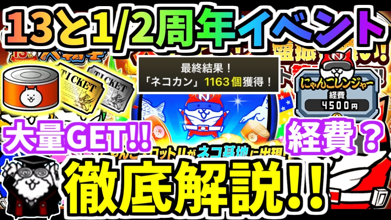今月ラス1❗スイカ大✨　手作り額付き作品　「きらめきニャンコ」 にゃんこ大戦争】13と1/2周年イベント徹底解説！にゃんこスロットで