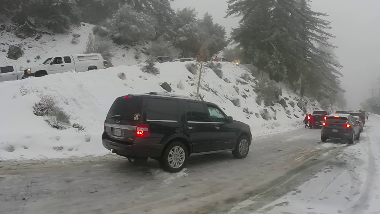 Mt Baldy snowstorm traffic jam Feb 10 2019 YouTube