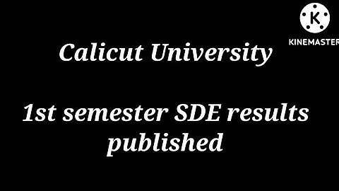 Calicut University 1st sem SDE results published