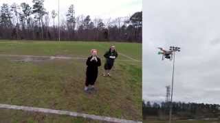 DJI Phantom 2 Quadcopter and Zenmuse Gimbal on a Windy Day - Demo