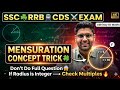 Don’t Solve Full Question ❌ Mensuration Shortcut Trick 😎 | SSC RRB CDS |Abhinay sharma 