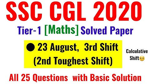 SSC CGL 2020 Solved Paper | CGL Hardest Shift Maths Solution by Rohit Tripathi