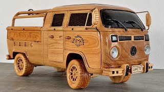 Wood Carving - Volkswagen Type 2 (1976) - Woodworking Art