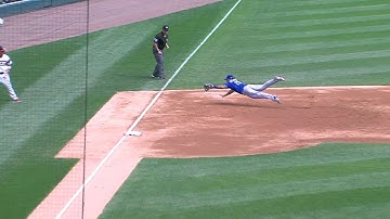 KC@CWS: Cuthbert dives to rob Frazier of extra bases