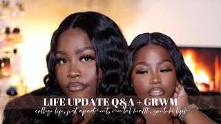 LIFE UPDATE Q&amp;A + GRWM | FIRST APARTMENT, MENTAL HEALTH CHECK &amp; COLLEGE UPDATE +  YOUTUBE TIPS