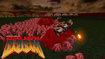 Cyberdemon vs Pinky - Brutal Doom II : Versus Battle - Monster Infighting - Retro Boss Arena