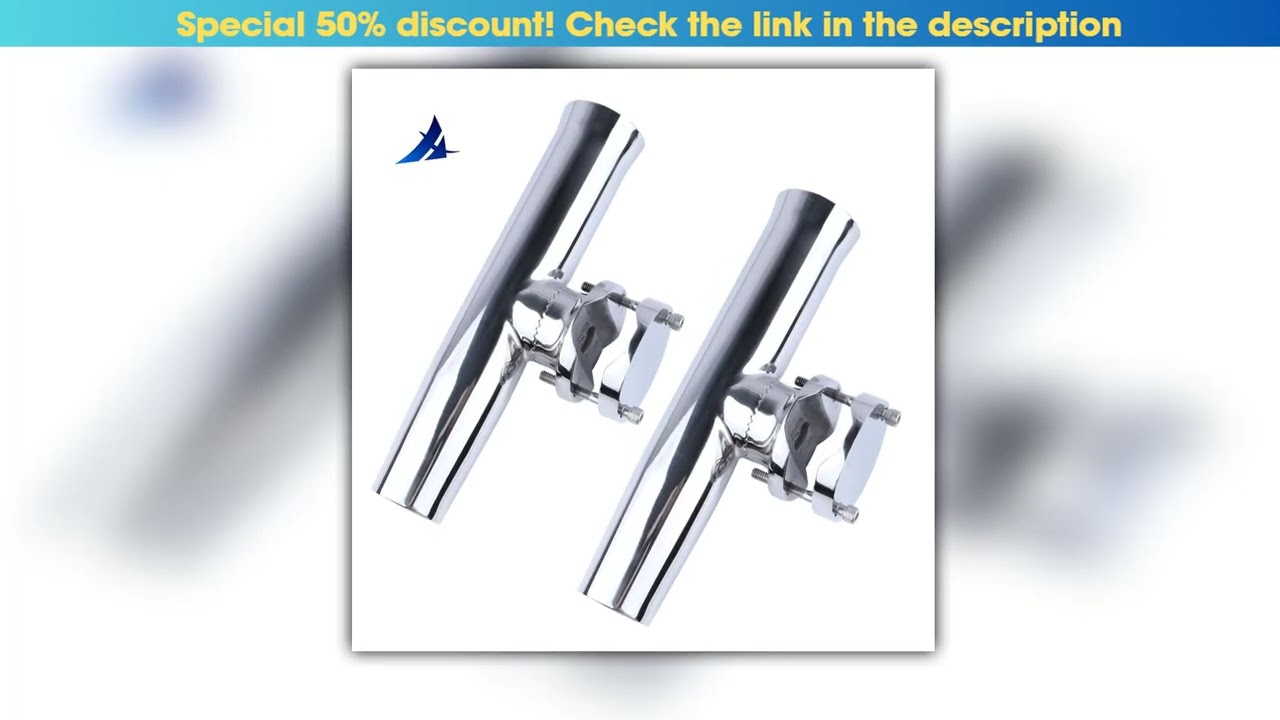 2X Tournament Style Clamp on Boat Fishing Rod Holder Stainless Steel Adjustable fit for 114 to 2