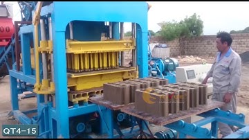 QT4 15 fully automatic concrete block making machine, automatic cement block moulding machine