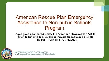 American Rescue Plan Emergency Assistance to Non-public Schools Program