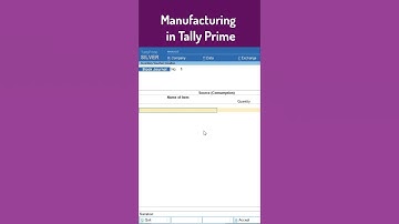 manufacturing in Tally Prime #tally #tallytraining