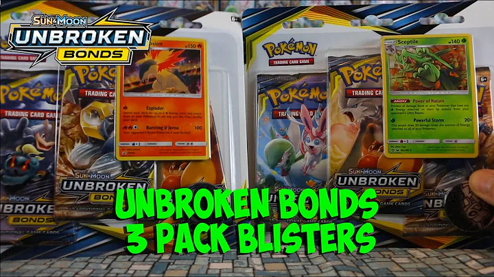 Pokemon TCG: Sun & Moon Unbroken Bonds 3-Pack Blister opening- Typhlosion & Sceptile SM185 & 10a/168