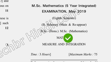 2019 Dcrust MSc Mathematics 8th Sem Measure & Integration Question Paper