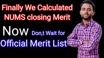 NUMS expected closing merit 2022\\nums official merit list