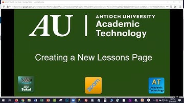 How To Create a New Lessons Page in Sakai