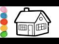 HOW TO DRAW A HOUSE EASY | CUTE HOUSE DRAWING FOR KIDS |BEAUTIFUL HOUSE DRAWING