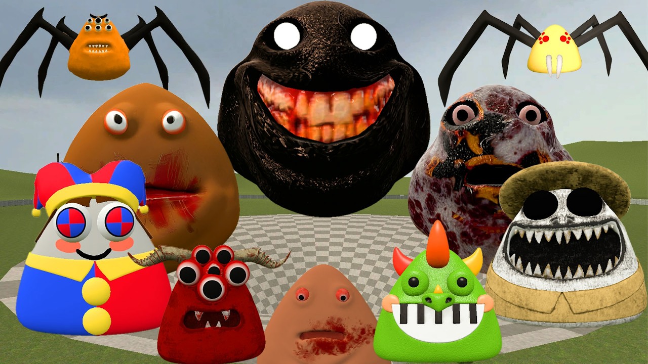 🌀SPARTAN KICKING POU BOU FAMILY FROM BOU'S REVENGE Of POU and SCARY PINK POU in BIG FUNNEL Gmod??🌀