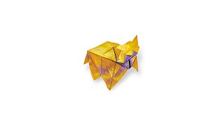 origami box cat 折り紙箱猫。簡単にできる、可愛い折り紙猫ボックスの折り方