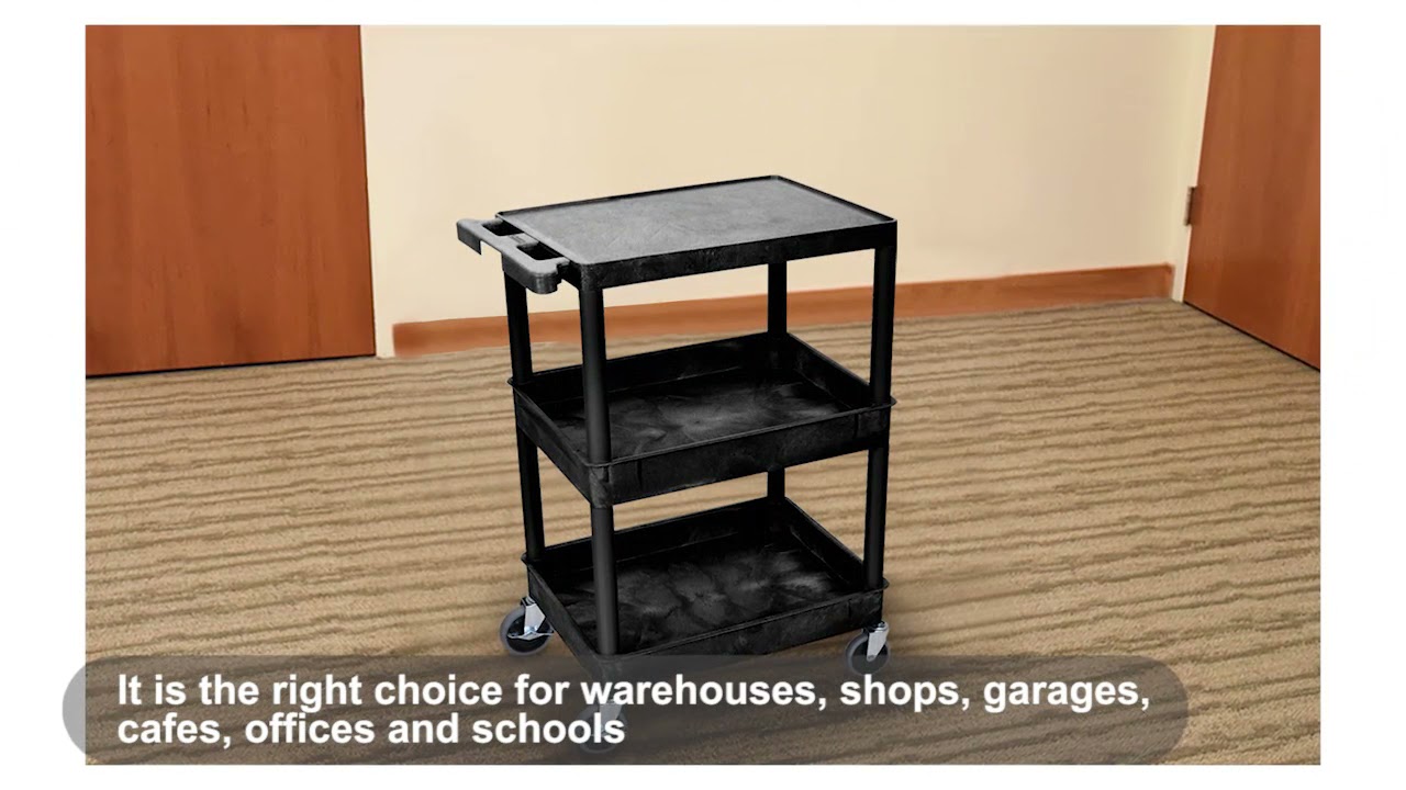 Offex Flat Top and Tub Middle/Bottom Shelf Cart