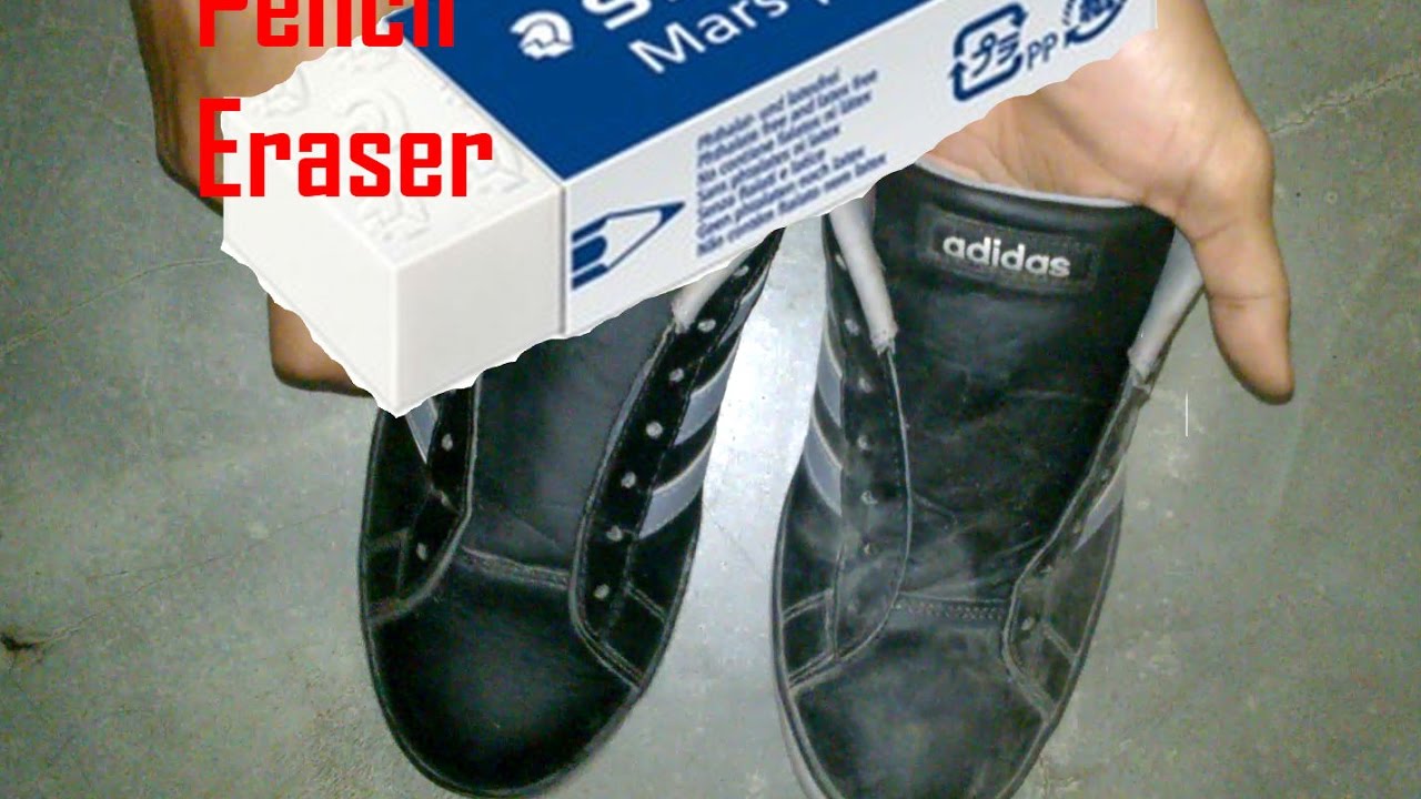 How to clean leather shoes with pencil eraser 