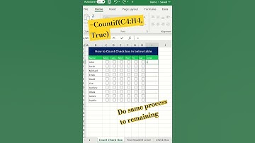 Count the Check box | #exceltutorials #youtubeshorts  #shorts #ytshorts #excel | @KTAnalytics