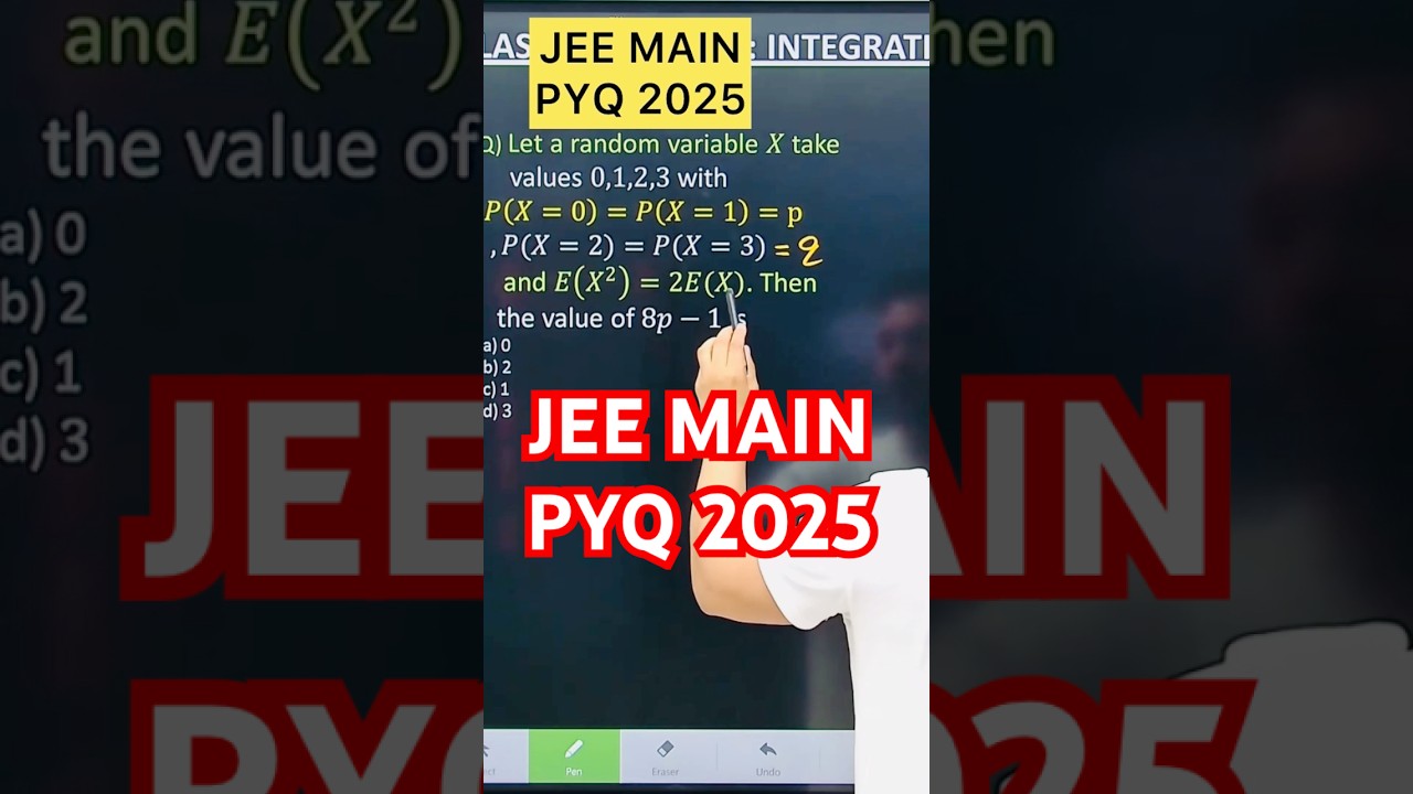 Q) Let a random variable X take values 0, 1, 2, 3 with P(X= 0) = P(X=1) = p, P(X=2) = P(X= 3) and