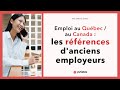  emploi au qubec  canada  les rfrences danciens employeurs