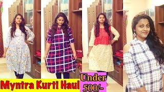 Myntra Kurti Haul | Affordable Kurti Haul In Telugu | Kurtis Under 500 |