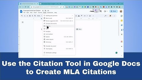 Use the Citation Tool in Google Docs to Create MLA Citations