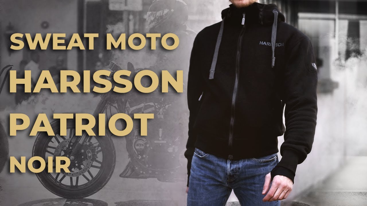 Sweat moto Harisson Patriot noir 