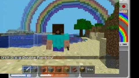 Double Rainbow in Minecraft Pi from Scratch on Raspberry Pi