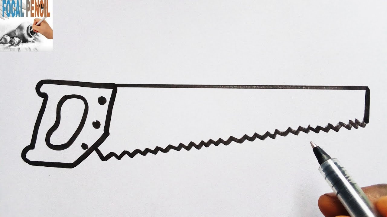 How To Draw A Simple Hand Saw For Kids