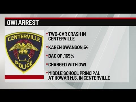 Centerville middle school principal charged with OWI after crash