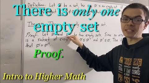 There is only one empty set (Proof) [ILIEKMATHPHYSICS]