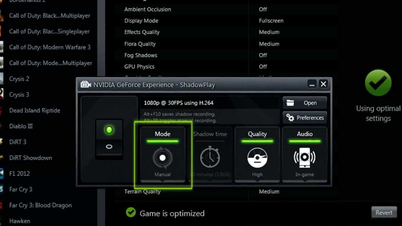 how to record gameplay on pc with nvidia