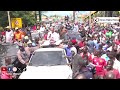 RAHA TUPU! Babu Owino dances happily as massive Kisumu crowd escorts them to Rally