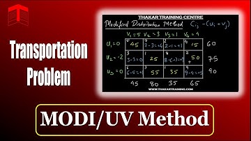 MODI METHOD Optimal solution Transportation Problem - Modified Distribution Method (UV Method) 2/2
