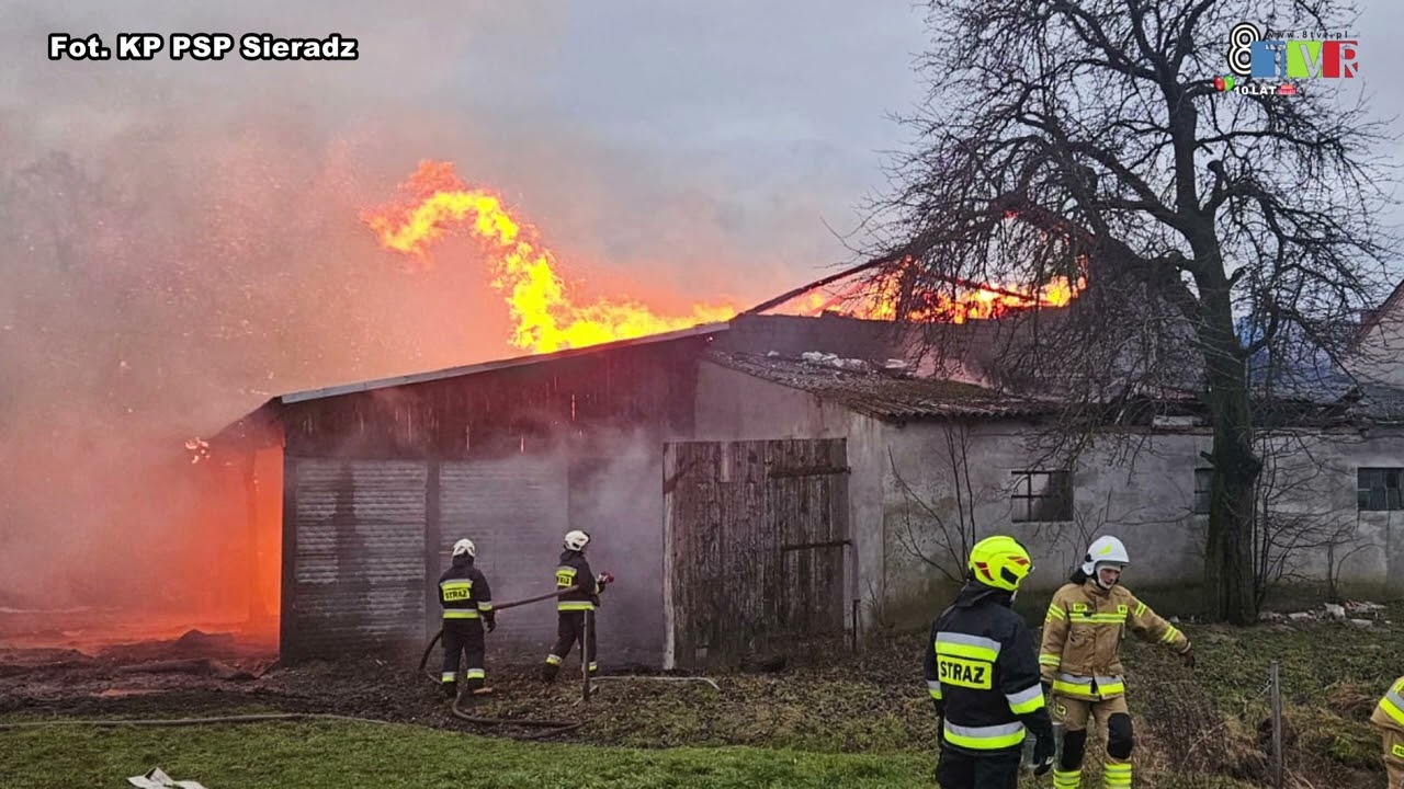 Pożar w Rybniku w gminie Brzeźnio