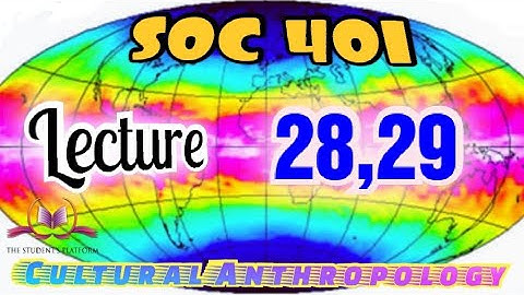 SOC 401 || Lecture 28,29 || Anthropology || Short VU Lectures