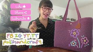 Easy tote L Crochet tutorial by palihandcraft