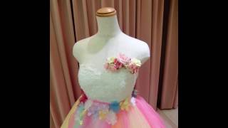 ウエディングドレス アレンジ 花コサージュ