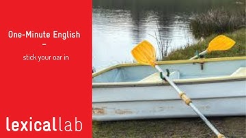 ONE-MINUTE ENGLISH: stick your oar in LEARN WITH LEXICAL LAB