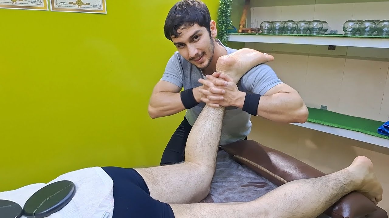 Best foot relaxing massage with hot stone😍✌️