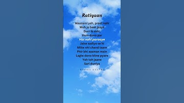 Thumbnail of Ratiyaan lyrics ✨️🪷 | Ratiyaan song lyrics aesthetic|