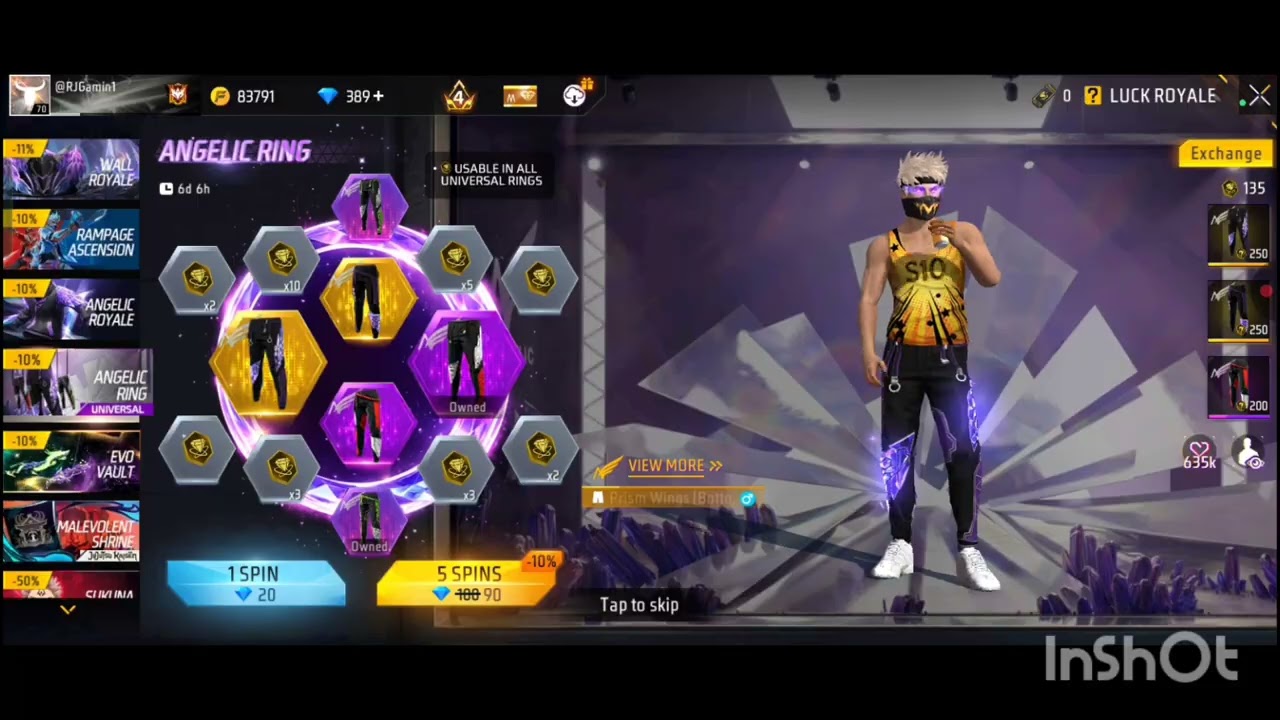 Angelic Ring Event free fire 