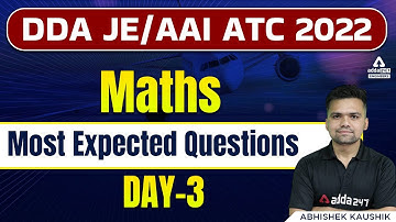 DDA JE/AAI ATC 2022 | Maths | Most Expected Questions #3