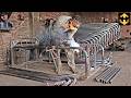 Amazing process of making iron charpai bed in factory with mass production  traditional fixed bed