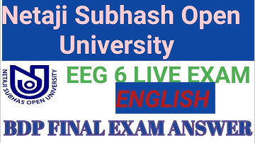 NSOU BDP EEG 6 ONLINE EXAM LIVE ll English Paper 6th NSOU BDP Term end Exam Answer 2021 ll